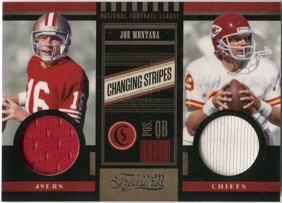 2011 Panini Timeless Treasures Changing Stripes Dual Jersey #13 Joe 