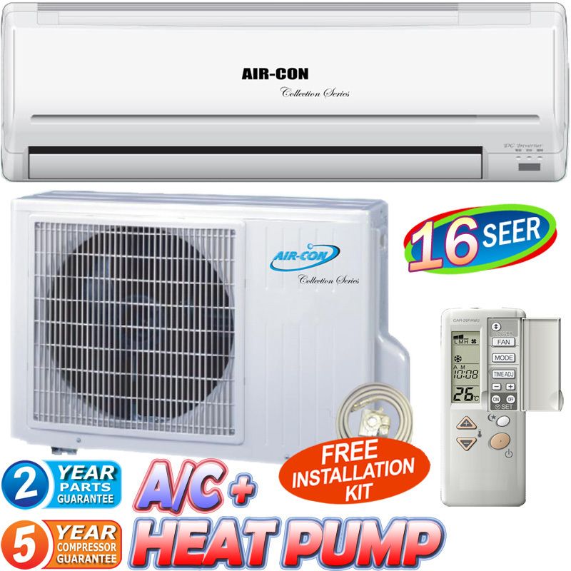 Ton 18000 BTU Ductless Air Conditioner Mini Split Heat Pump 16 