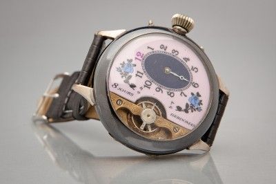 HEBDOMAS 8 HOUR COLLECTIBLE ANTIQUE WRISTWATCH 1900  