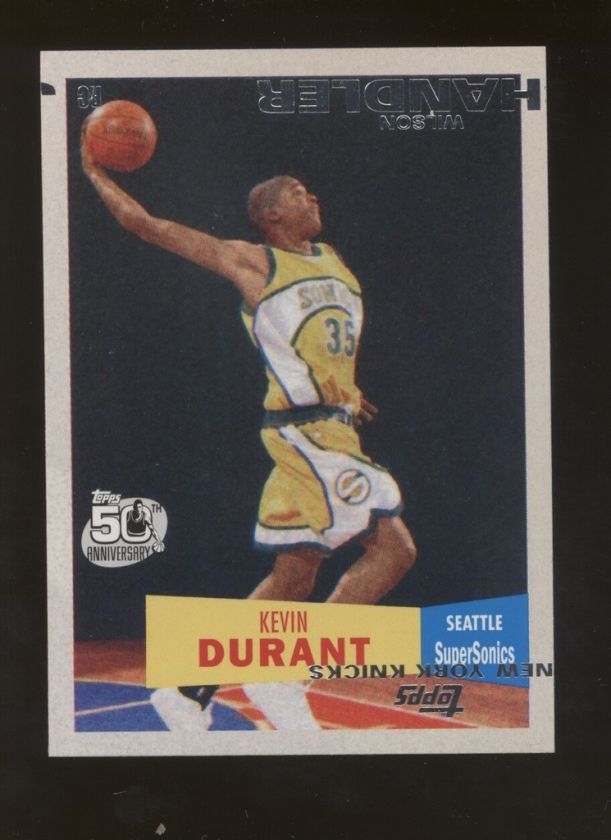   2007 08 Topps 1957 58 #112 Kevin Durant RC Error 2nd Print Foil  