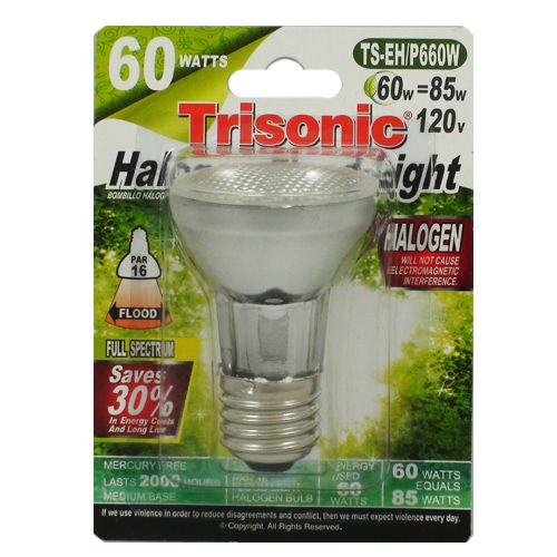 TRISONIC 60W 120V PAR16 Flood Halogen Light Bulb  