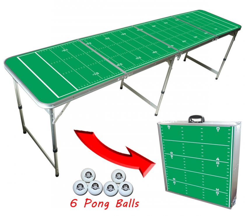 Football Field Beer Pong Table 8 Foot Portable Go Pong Brand 