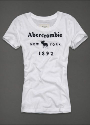 SET OF 2 BRAND NEW ABERCROMBIE & FITCH WOMEN WHITE T SHIRTS SIZE SMALL 