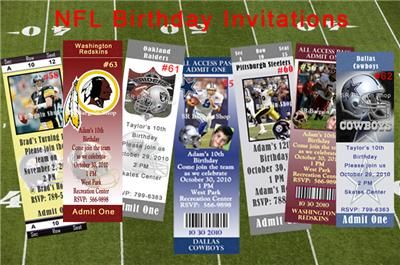 Personalized Birthday Invitations NFL Football Teams★  