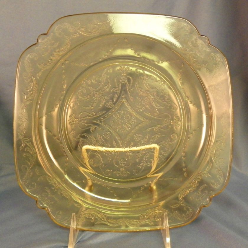 Depression Glass FEDERAL GLASS MADRID Square Luncheon Plate 8 7/8 