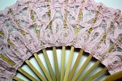 COSTUME LOVELY Cotton Lace FAN Southern Belle Civil War  