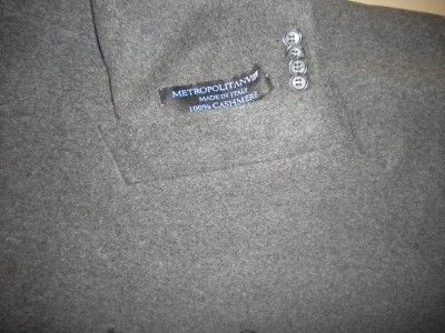 Mens overcoat 100% pure cashmere gray size 44R  