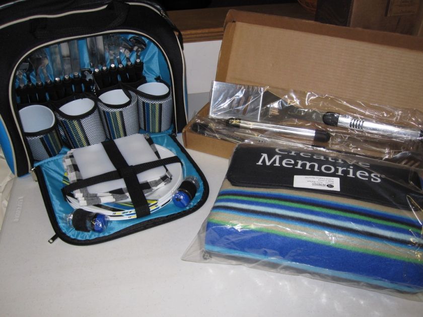 Creative Memories Picnic Set w/Blanket & BBQ Tools  