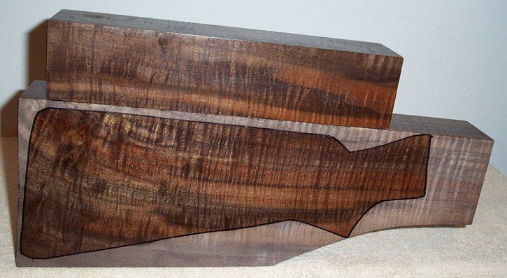 Dry Fiddleback Stump Claro Walnut 2 PC Gunstock Blank  