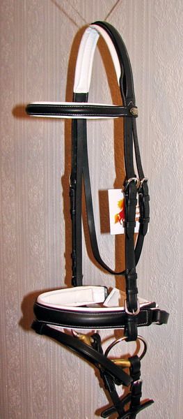 FSS German WHITE Stitch POSH Comfort BRIDLE Dressage  