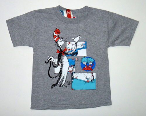 DR SEUSS Cat In The Hat (grey) Boys T.Shirt  