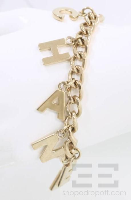 Chanel Gold Tone Chain Link Bracelet 05V  