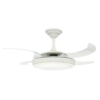   48 in White Ceiling Fan with Light and Remote Control 21427 NEW  