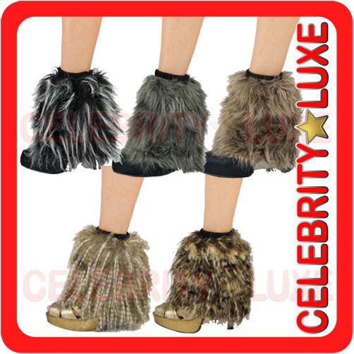 New Fur Furry Fluffy Gothic Rave Cyber Punk Leg Warmers  