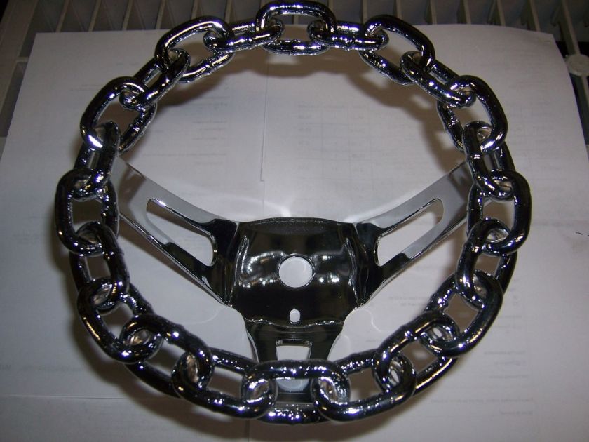 CHROME LOWRIDER STEERING WHEEL CRUISER,CHOPPER,BICYCLE  