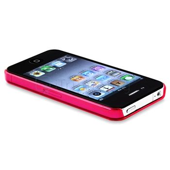 Clear Red Plastic Hard CASE+PRIVACY LCD Filter Protector for iPhone 4 