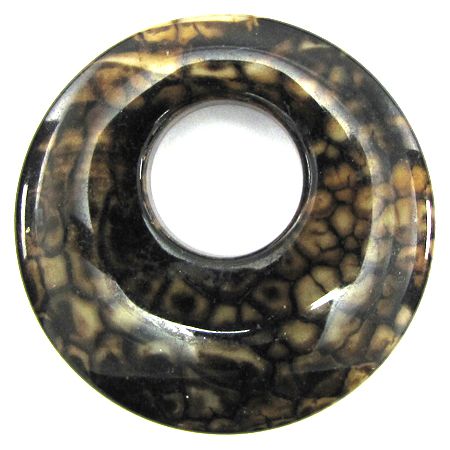 Green dragon vein agate donut pendant. It measures about 50 54x8 11mm 