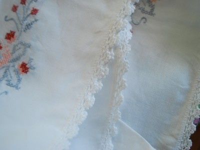 Crochet Lace Rose Cross Stitch Bed Sheet Valance QUEEN  