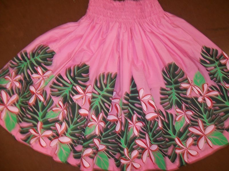 NEW PINK HAWAIIAN PAU PAU HULA DANCE SKIRT  