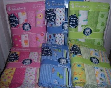   Gerber Flannel Receiving Blankets, Baby Shower, Diaper Cakes  