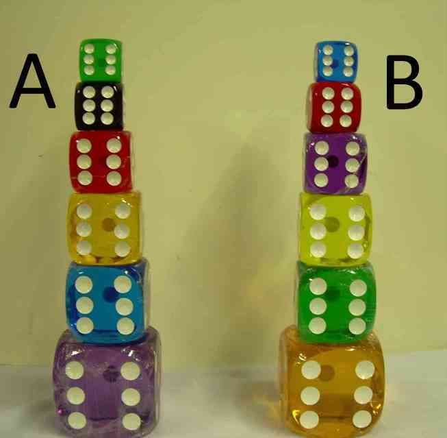 Set of 6 Multicolored Jumbo Dice, Wholesale  