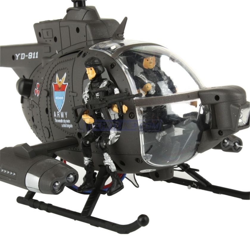   Remote Control YD 911 Defender w/Gyro 3 Channel Military Helicopter RC