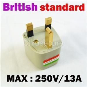 EU / USA / Australia AC Power Travel to UK Plug Adapter  