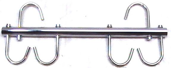 Chrome 4 hook adjustable tack hooks horse tack equine  