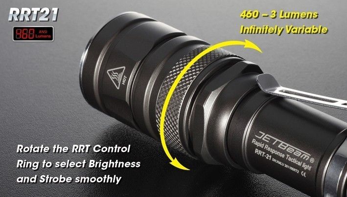 JETBeam RRT 21 CREE XM L T6 LED Tactical Flashlight  