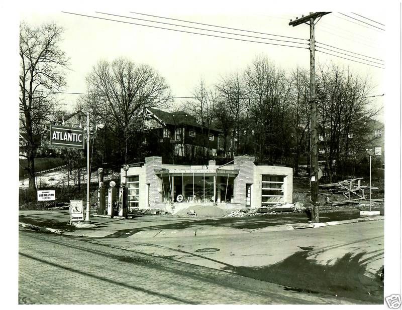 Old Photo Atlantic Gas Station Castle Shannon Pa Pumps  