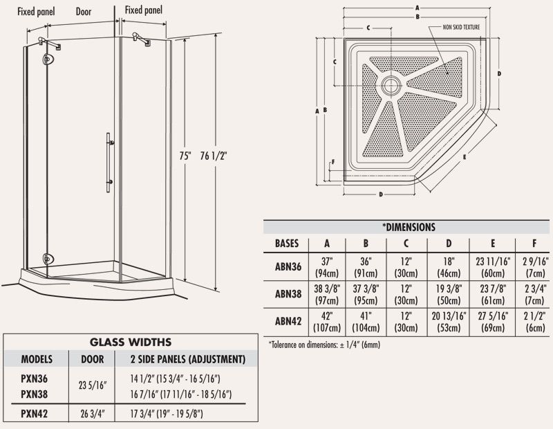 Fleurco Shower NEO Angle Single Door, NEO 36  