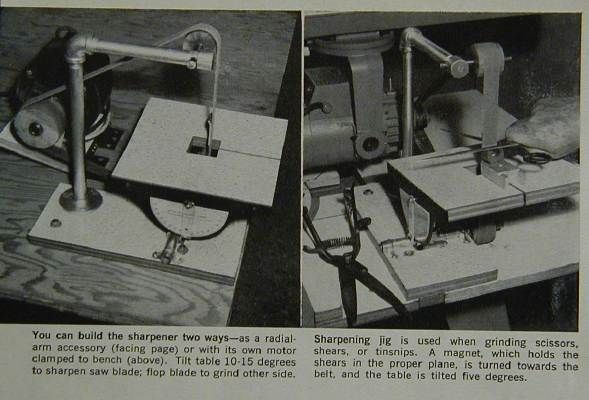 Band Sander Grinder Sharpener HowTo PLANS w/Pipe Parts  