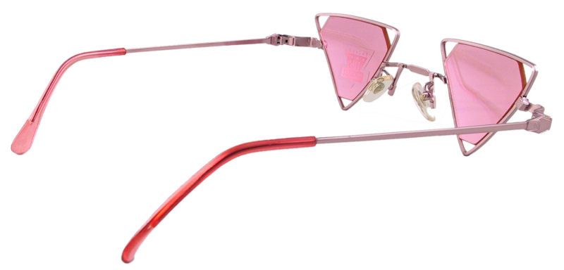 Gothic Steampunk Triangle Pink Lens Sun Glasses 686  