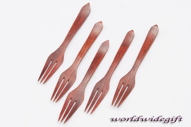 Wooden Utensil 5 Rosewood FORKS 5 Rose Wood Kitchen  