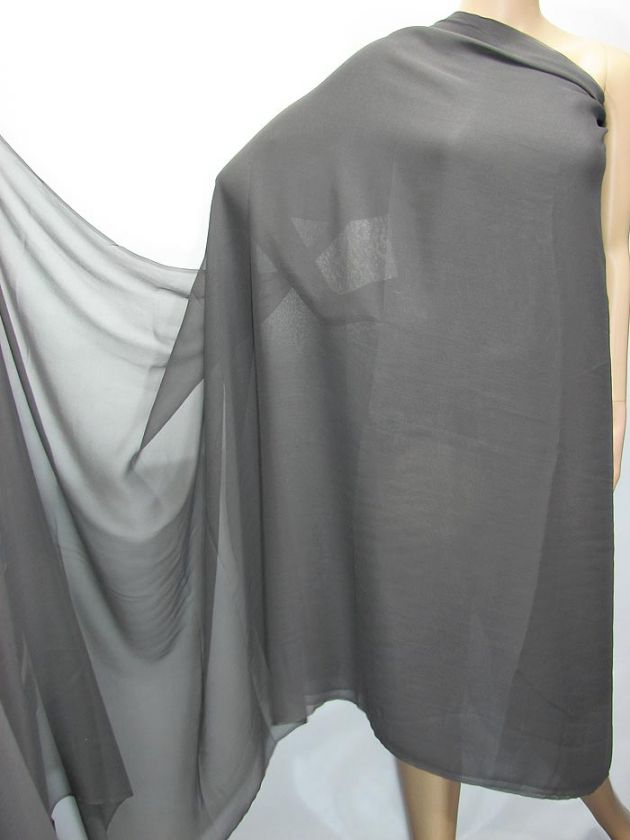 REAL Silk Chiffon Fabric Georgette French Grey per yard  