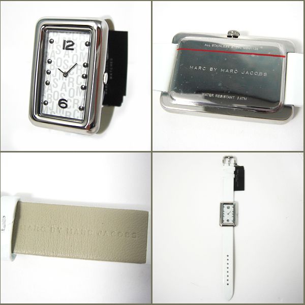 AUTHENTIC MARC BY MARC JACOBS MBM1128 SILVER WHITE LOGO LADIES WATCH 