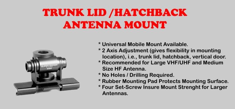 DELUXE HEAVY TRUNK LID / HATCHBACK ANTENNA MOUNT  