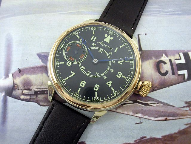    1945 SWISS MEN’S WATCH ALPINA LACO AVIATOR LUFTWAFFE PILOTS WWII