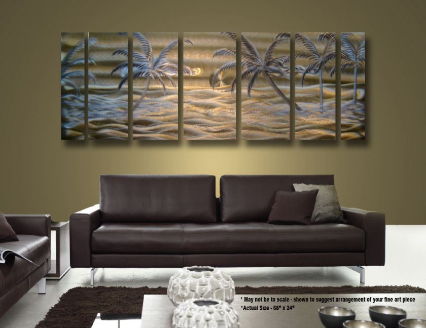 Tropical Modern Abstract Metal Wall Art Office Decor Sculpture Golden 