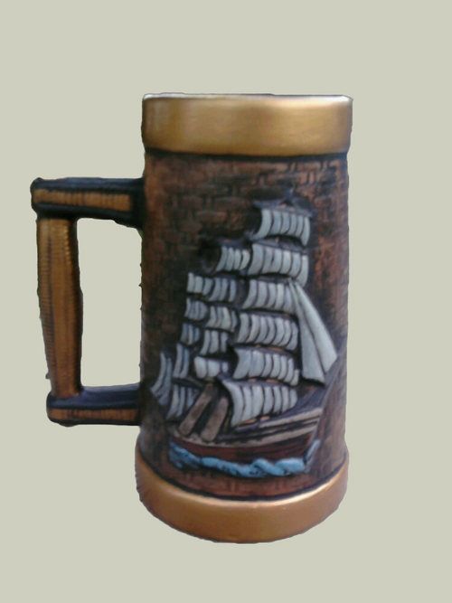 Ready to Paint Ceramic Bisque Pirate Ship Mug  