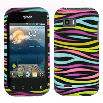   Zebra Cover Case + Car Charge for LG myTouch Q T Mobile Phone w/Screen