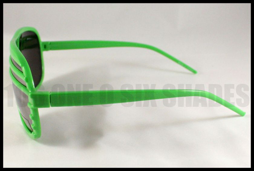 HALF SHUTTER Shades Mirror Lens Hip Hop Style GREEN New  