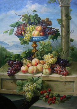 Still Life Mix Fruit Bowl Original Canvas Oil Painting  