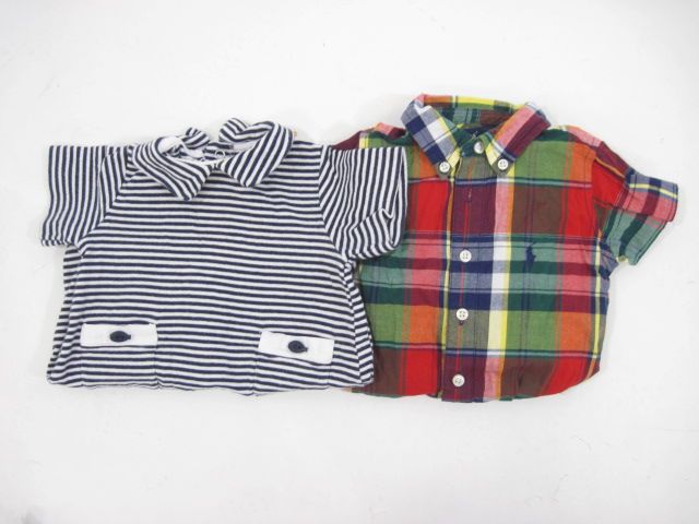 LOT 2 RALPH LAUREN P & C Multi Colored Onesies Sz 12MO  