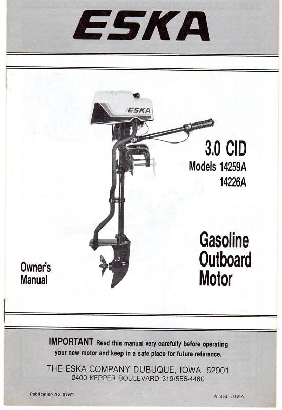 ESKA OUTBOARD MOTOR OWNERS MANUAL  3.O CID  