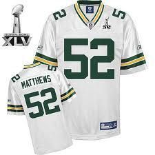 Clay Mathews Green Bay Packers White Superbowl Jersey  