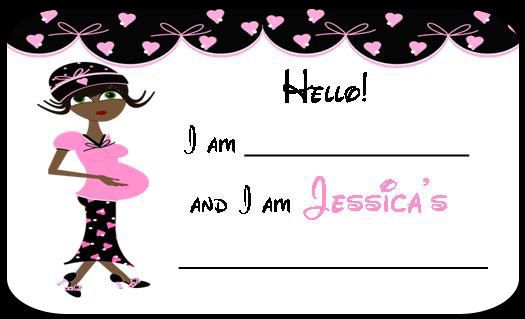 Baby Shower Personalized Large Name Tags Party Favors  