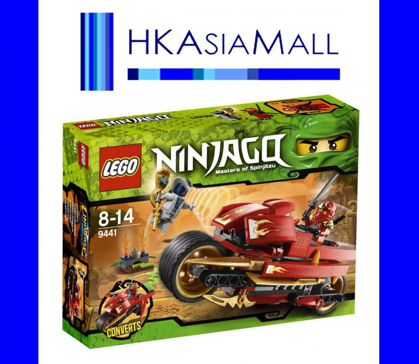 LEGO 9441 NINJAGO Kais Blade Cycle w/ Kai ZX & Rattla 188pcs NEW FREE 