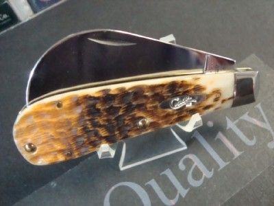 Case XX Knife HawkBill Pruner Amber Pocket Folder 249  