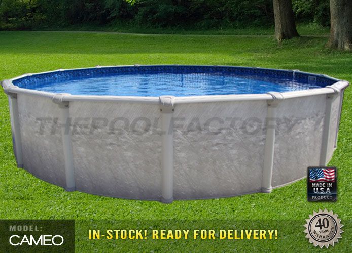 18x52 Round Above Ground Swimming Pool Package   7 Wide Top 40 Year 